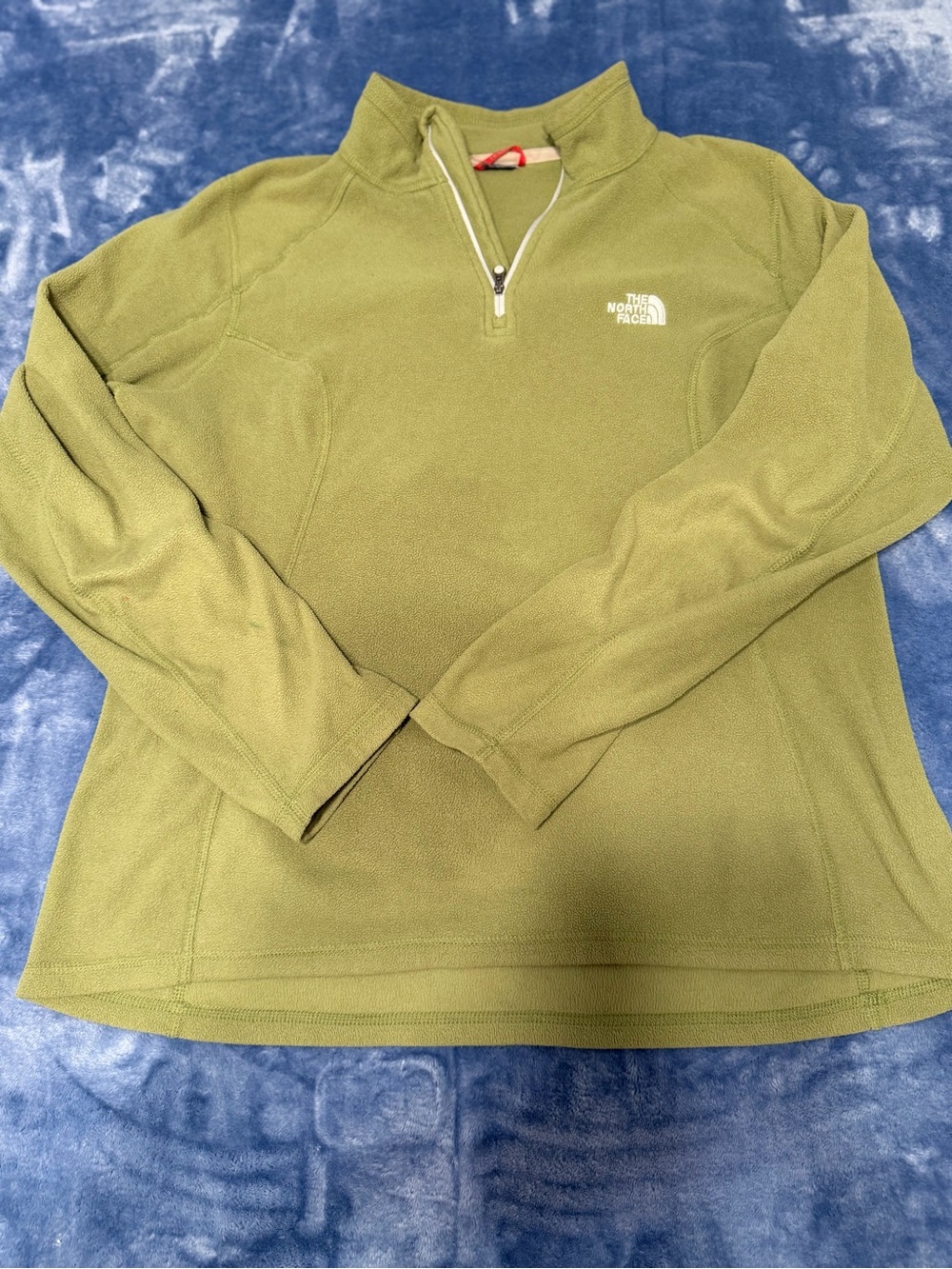 The North Face Men's Olive Green Quarter-Zip Fleece Pullover